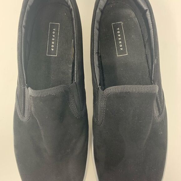 Topshop Black Suede Slip on sneakers size 6 (39) - Picture 4 of 10